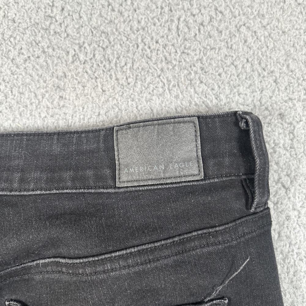 American Eagle Jegging Jeans Womens 6 Black High Rise Skinny Stretch Denim Pants - Picture 7 of 16